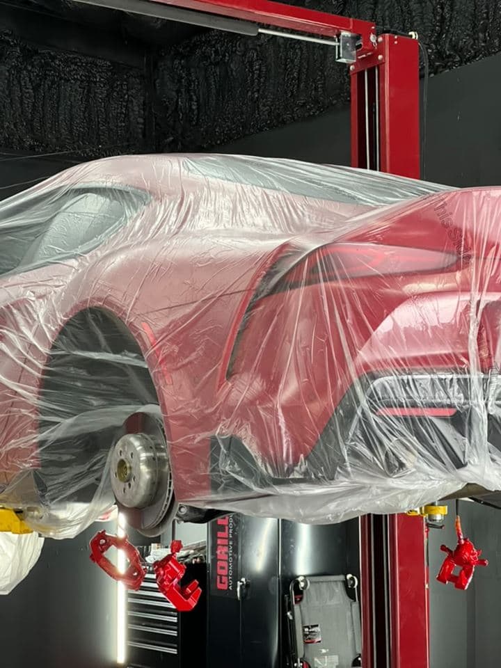 Toyota GR Supra — Calipers refinished in gloss red (Rims & Tires)