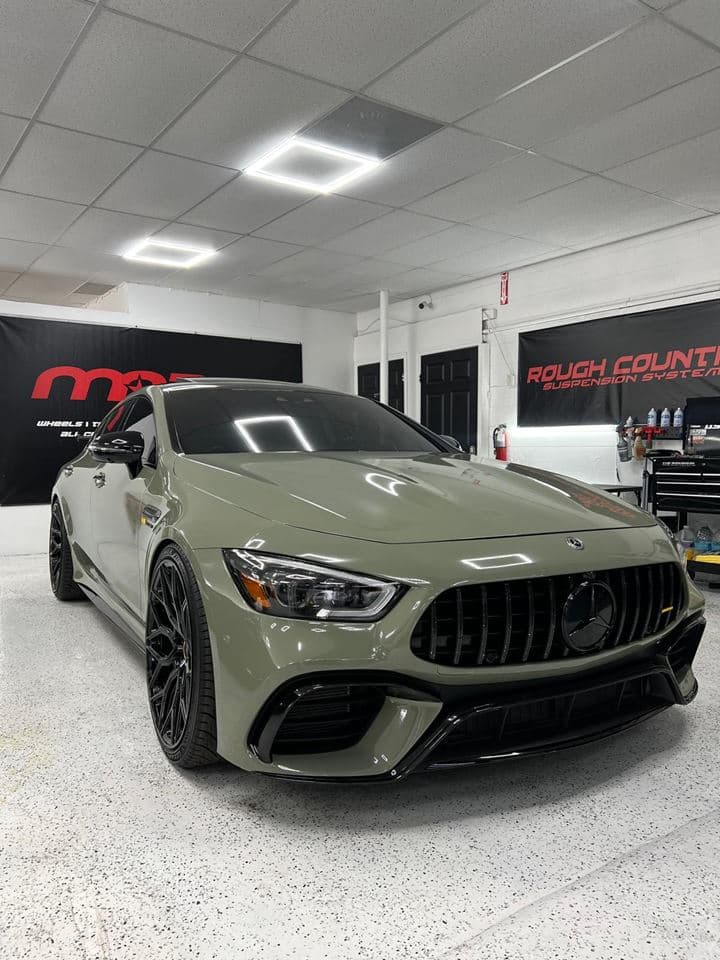 Mercedes-AMG GT 63 — Olive green, gloss finish (Premium Vinyl Wrap)